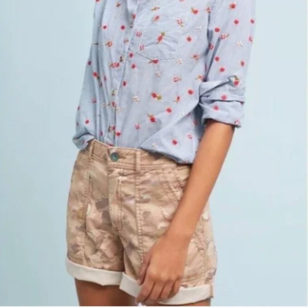 Anthropologie The Wanderer Neutral Camo Shorts Utilitarian Size 31